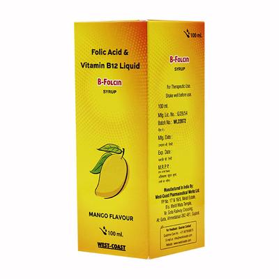 B FOLCIN Mango Flavour SYRUP 100ML - Iron Supplement/Anaemia-Vma
