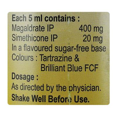 Ulgel Sugar Free Low Sodium With Saunf Flavour Suspension 200ml - Ulcer/Reflux/Flatulence-Aaa