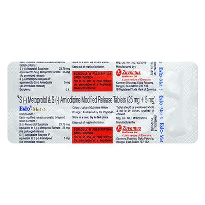 Eslomet 5mg Tablet 10'S - Hypertension-Cal