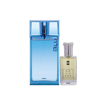 Ajmal Blu EDP Aquatic Woody Perfume And Neutron EDP Citrus Fruity Perfume 190 ml - Men Perfumes (Edt/Edp)