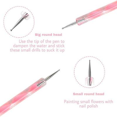 Bronson professional Nail Art Kit Brush Set Dotting Pen Dual Side Tool (Mix colour) 5's - Nail Art
