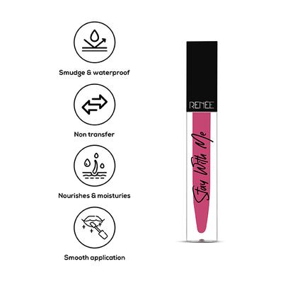 RENEE Stay With Me Matte Lip Color - Hots For Pink 5 ml - Liquid Lipsticks