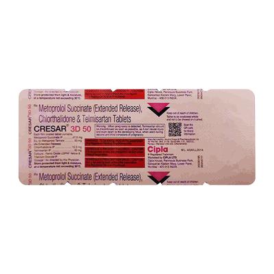 CRESAR 3D 50 Tablet 10's - Hypertension-Ana