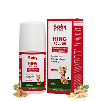 Baby Organo Ayurvedic Hing Fennel Oil Effective Relief from Colin & Indigestion Hing Roll On 40 ml - Pain Relief Oil