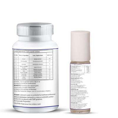 Zenius Relaxo Kit (Zenius Insomnia Capsule 60's + Zenius Relaxo Roll On 25 ml) - Roll-On/Patch
