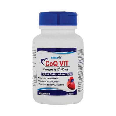 Healthvit High Absorption CoQ Vit Coenzyme Q-10 - 600 mg-Capsules 60's - General Health