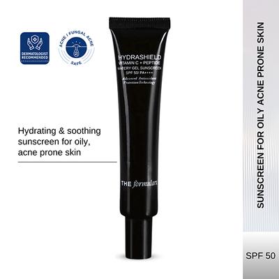 The Formularx Hydrashield Vitamin C + Peptide Sunscreen SPF 50 PA++ for Oily, Sensitive Skin 50 gm - Face Sunscreen