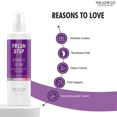The Love Co. Fresh Step Peppermint Oil Foot Spray 100 ml - Foot Care