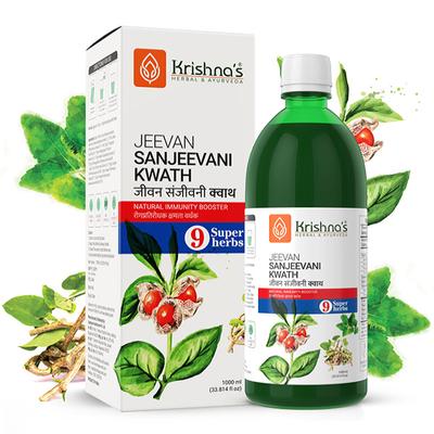 Krishna's Herbal & Ayurveda Jeevan Sanjeevani Kwath 1000 ml - Ayurvedic Juices