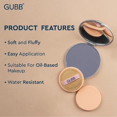 GUBB Powder Puff - 2 Flocked Puff 30 gm - Sponges & Applicators