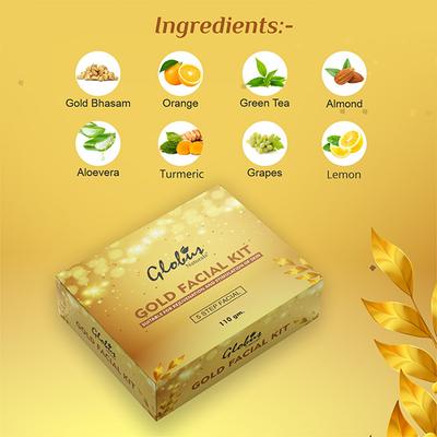 Globus Naturals Gold Facial Kit For Illuminating Skin 110 gm - Facial Kits