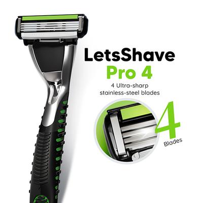 LetsShave Pro 4 Razor Blades - Men 12's - Razors & Cartridges