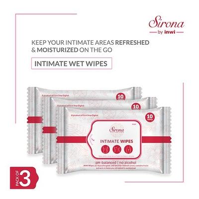 Sirona Intimate Wipes (Pack of 3 x 10's) - Intimate Care