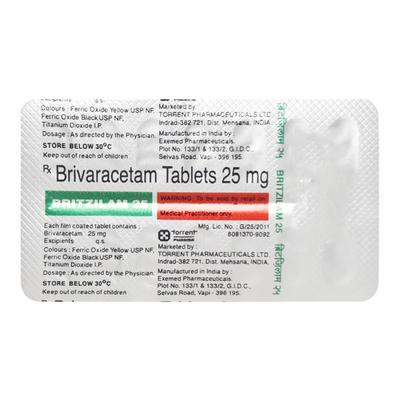 BRITZILAM 25 Tablet 14's - Epilepsy/Convulsion-Ant