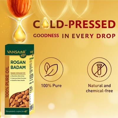 Vansaar 45+ Rogan Badam Sweet Almond Oil 100 ml - Speciality Medicines
