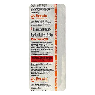 RAAWIN 20mg Tablet 10's - Ulcer/Reflux/Flatulence-Aaa
