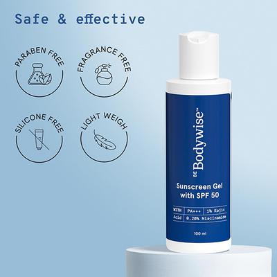 Be Bodywise Sunscreen Gel with SPF 50 100 ml - Face Sunscreen