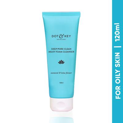 Dot & Key Deep Pore Clean Milky Foam Cleanser 120 ml - Face Wash & Cleansers