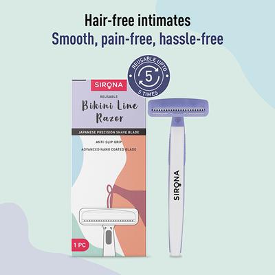 Sirona Reusable Bikini Hair Removal Razor for Women - Japanese Precision Shave, Nano-Blade Technology, Chromium & PTFE-Coated 1's - Shaving & Hair Removal