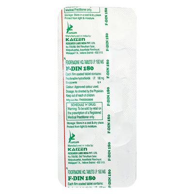 F DIN 180mg Tablet 10's - Allergies-Ant