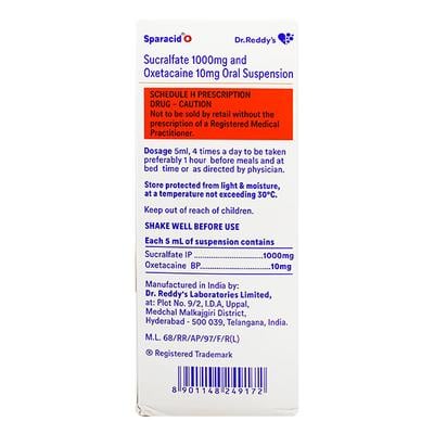 SPARACID O MINT FLAVOUR Suspension 200ml - Ulcer/Reflux/Flatulence-Aaa