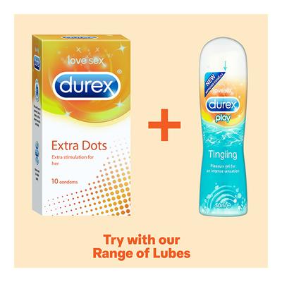 Durex Condoms - Extra Dots 10's - Plain/Flavoured Condoms