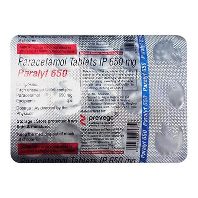 PARALYF 650 Tablet 15's - Fever-Ana