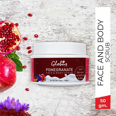 Globus Naturals Pomegranate Face & Body Scrub 50 gm - Face Scrubs