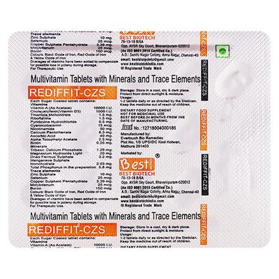 REDIFFIT CZS Tablet 15's - Supplements-Vam