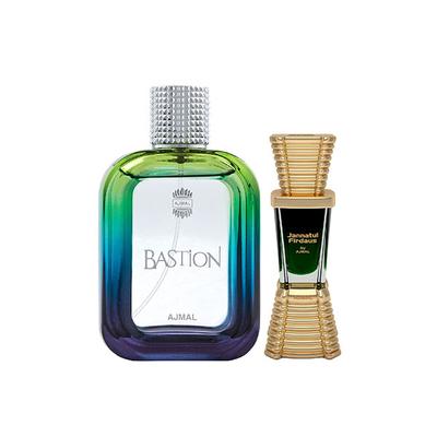 Ajmal Bastion EDP Woody Aromatic Perfume And Jannatul Firdaus Concentrated Perfume Oil Oriental 110 ml - Perfumes (Edt/Edp)