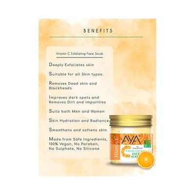 Aya Vitamin C Exfoliating Face Scrub, No Paraben, No Silicone, No Sulphate 100 ml - Scrubs & Exfoliants