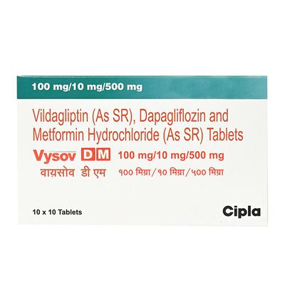 VYSOV DM 100/10/500mg Tablet 10's - Diabetes-Ant