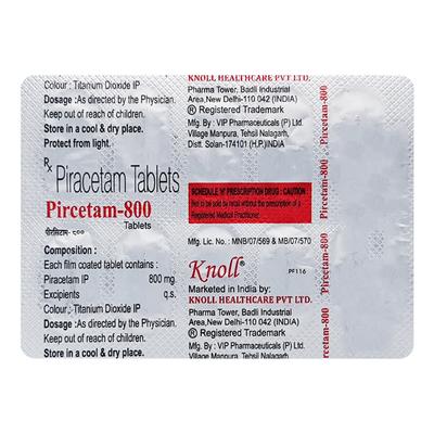 PIRCETAM 800 Tablet 10's - Nootropics And Neurotrophics