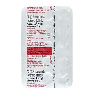 Asomex AT 5mg Tablet 15'S - Hypertension-Cal