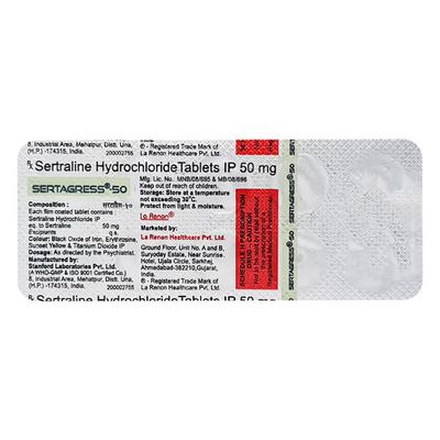 Sertagress 50mg Tablet 10'S - Depression-Ant