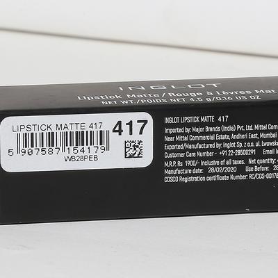 Inglot Lipstick Matte 417 4.5 gm - Lipsticks