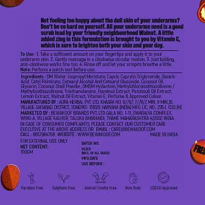 GONUTS By Bewakoof What the Walnut Underarm Scrub 100 gm - Hand Creams