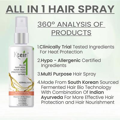 Ktein Natural All In One Hair Heat Protection Spray 100ml 1's - Hair Sprays & Mists