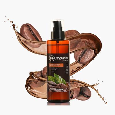 VIA TOKYO ORGANIC Jamaican Coffee & Grapeseed Hair Oil, Har Shine & Hair Strength Enhancing, No Sulphates, No Paraben 200 ml - Hair Oils