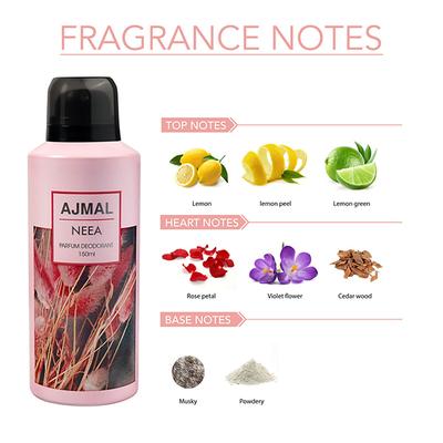 Ajmal Neea Deodorant Floral Perfume Scent Spray Party Wear Gift For Women 150 ml - Women Deodorants/Roll-Ons