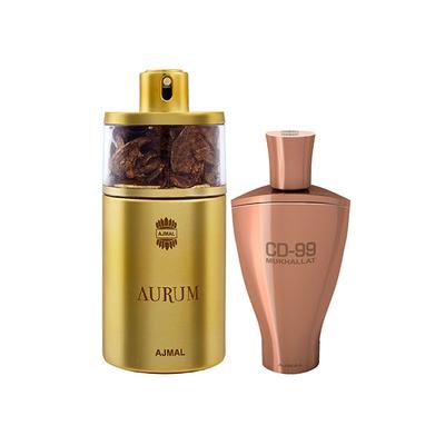 Ajmal Aurum EDP Fruity Floral Perfume And CD 99 Mukhallat Concentrated Perfume Oil Floral Oriental 89 ml - Perfumes (Edt/Edp)