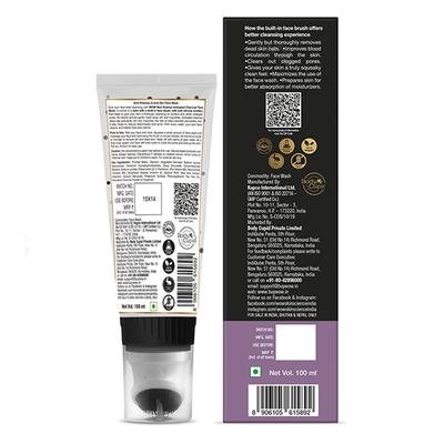 WOW Skin Science Activated Charcoal Face Wash GEL with Built-In Face Brush 100 ml - Face Washes