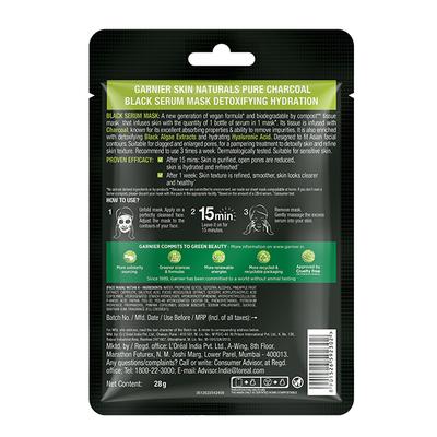 Garnier Skin Black Serum Mask - Pure Charcoal 28 gm - Masks & Peels