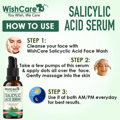 WishCare 2% Salicylic Acid Serum For Active Acne & Blackheads With Zinc Pca Tea Tree & Green Tea 30 ml - Face Serum