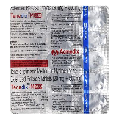 TENEDIX M 500 Tablet 15's - Diabetes-Ant