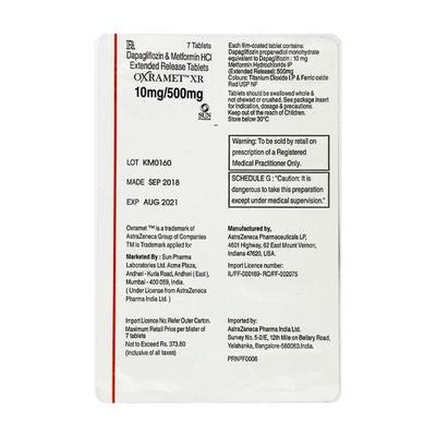 Oxramet XR 10/500mg Tablet 7'S - Diabetes-Ant
