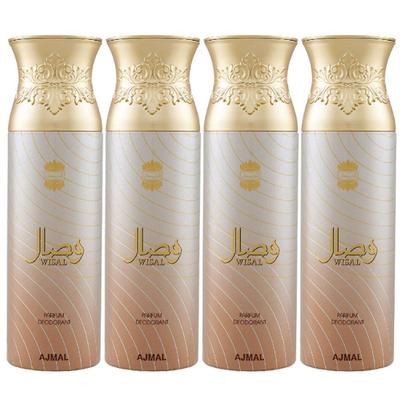 Ajmal Wisal Deodorant Spray - For Women (Pack Of 4) 200 ml - Women Perfumes (Edt/Edp)