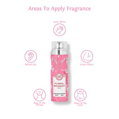 Sweet Heart Floral Bouquet Italy Pink Deodorant Perfumed Bodyspray 200 ml - Deodorants/Roll-Ons
