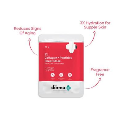 The Derma Co. 1 Percent Collagen Plus Peptides Sheet Mask for Plump & Tight Skin 20gm - Sheet Masks