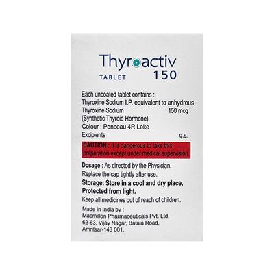 THYROACTIV 150 Tablet 100's - Hypothyroidism